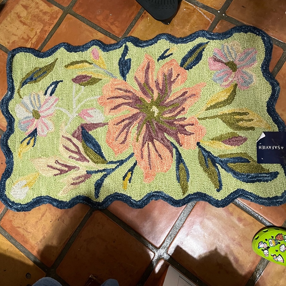 Safavieh Floral Door Mat - Green and Pink